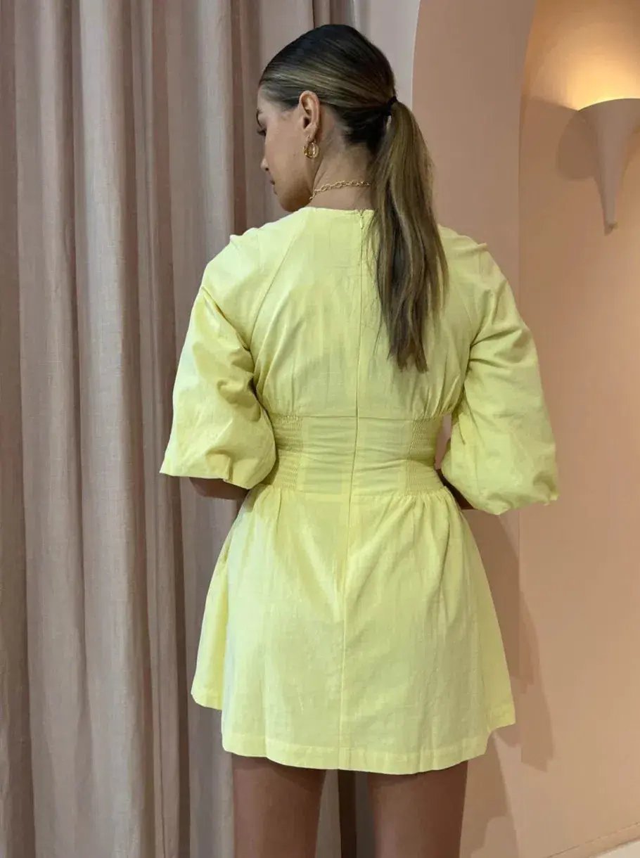 Sovere Mini Dress In Yellow Size AU 10 photo 3