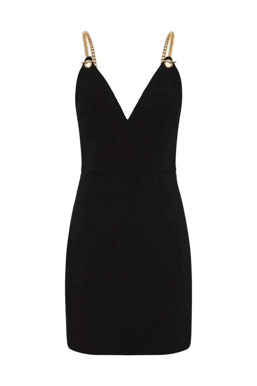 Rebecca Vallance Iman V Wire Mini Dress Black Size 8 photo 3