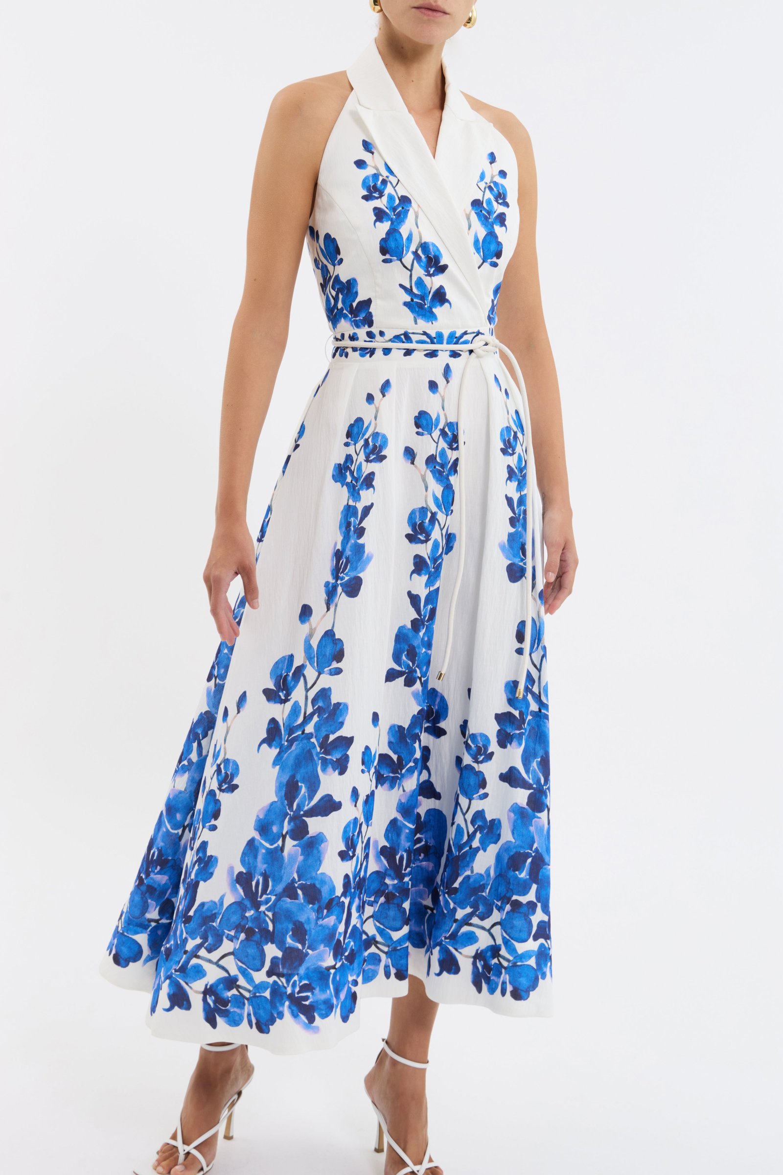 REBECCA VALLANCE ORCHID BLUES MIDI DRESS - VINES PRINT photo 5