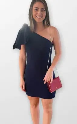 Rebecca Vallance Hamptons Bow Mini Dress Navy Size 10 photo 6