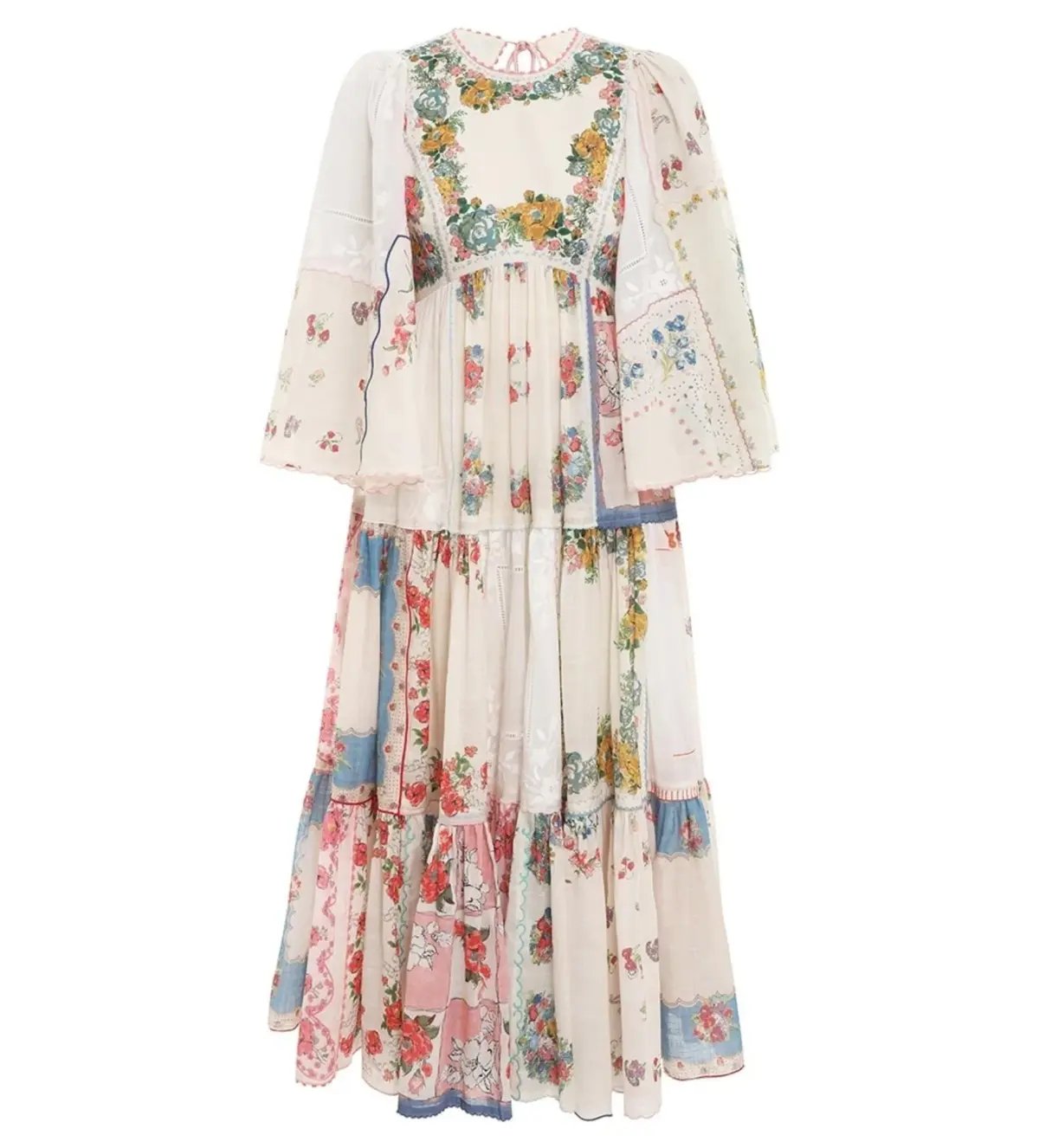 Zimmermann Clover Patched Midi Dress Multi Floral Size 1 AU 10 photo 7