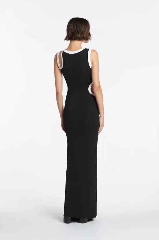 Sir The Label Evalina Cut Out Mid Dress Black Size 1 / AU 8 photo 3