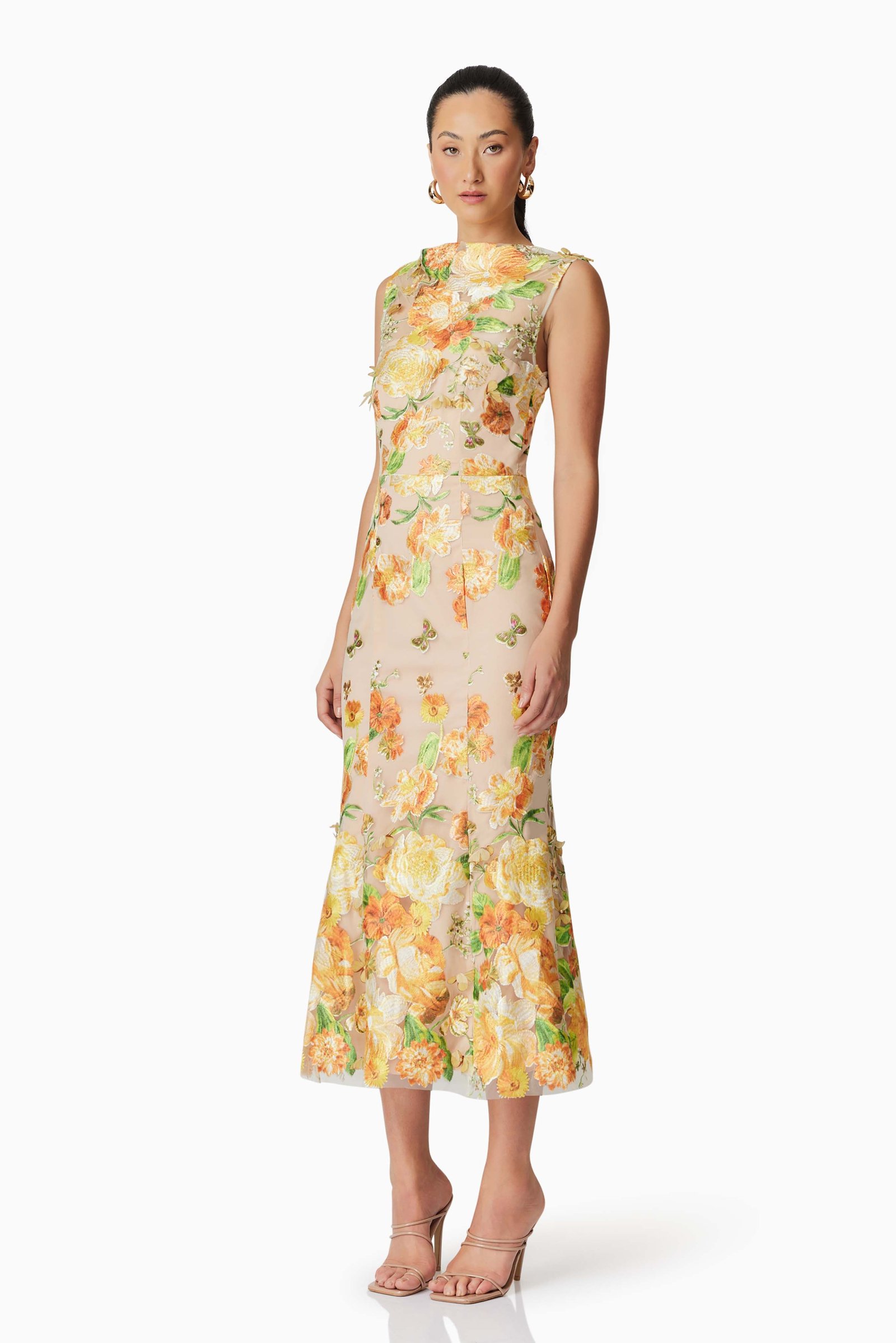ELLIATT AELLA MIDI DRESS - YELLOW MULTI photo 3