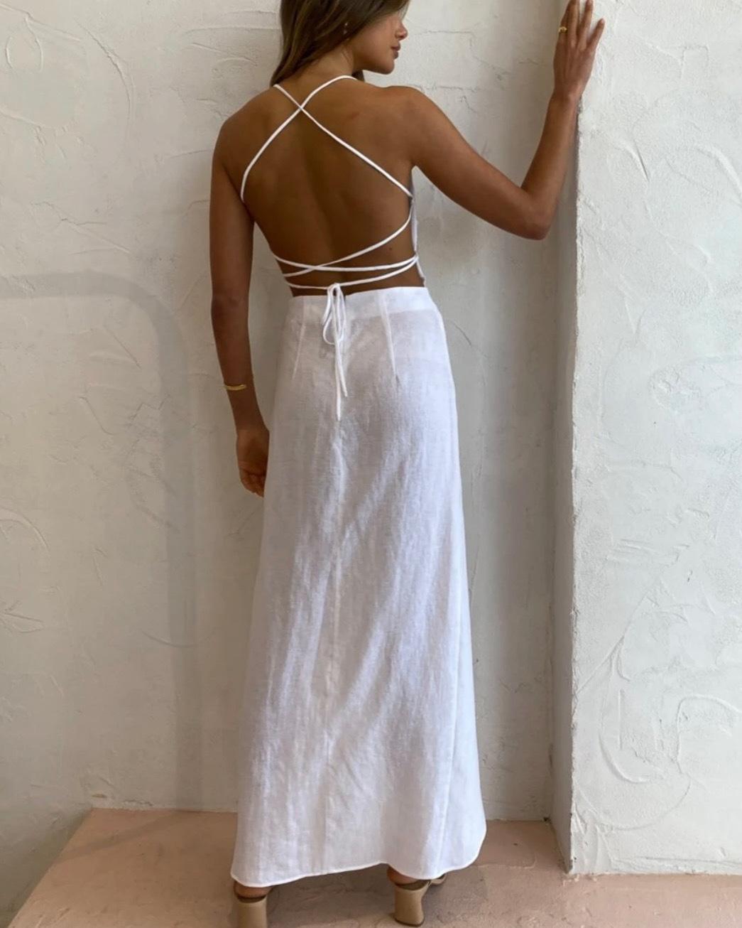 Rumer The Label Loulou Maxi Dress White Size 8 photo 4