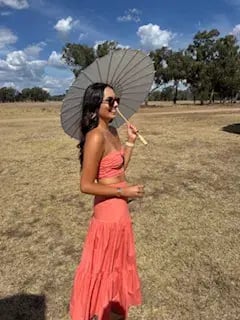 RUNAWAY THE LABEL - AYLA MAXI SKIRT & CROP IN SUNSET SHOWPO photo 4