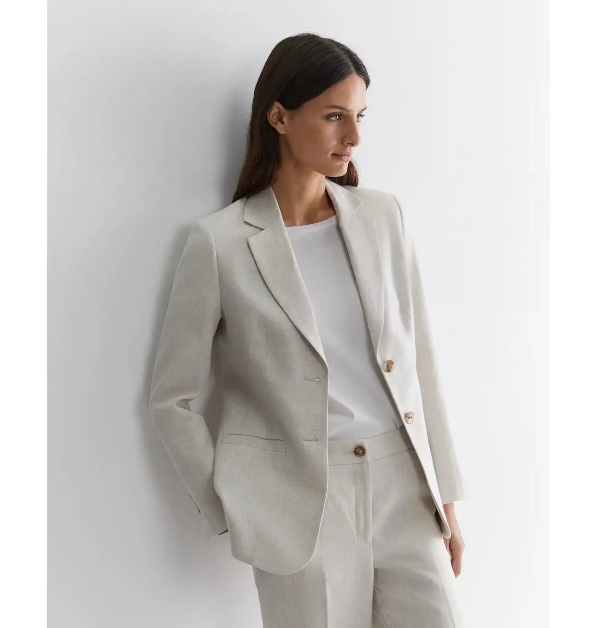 Freya Linen Blazer String Grey Size 6 photo 4