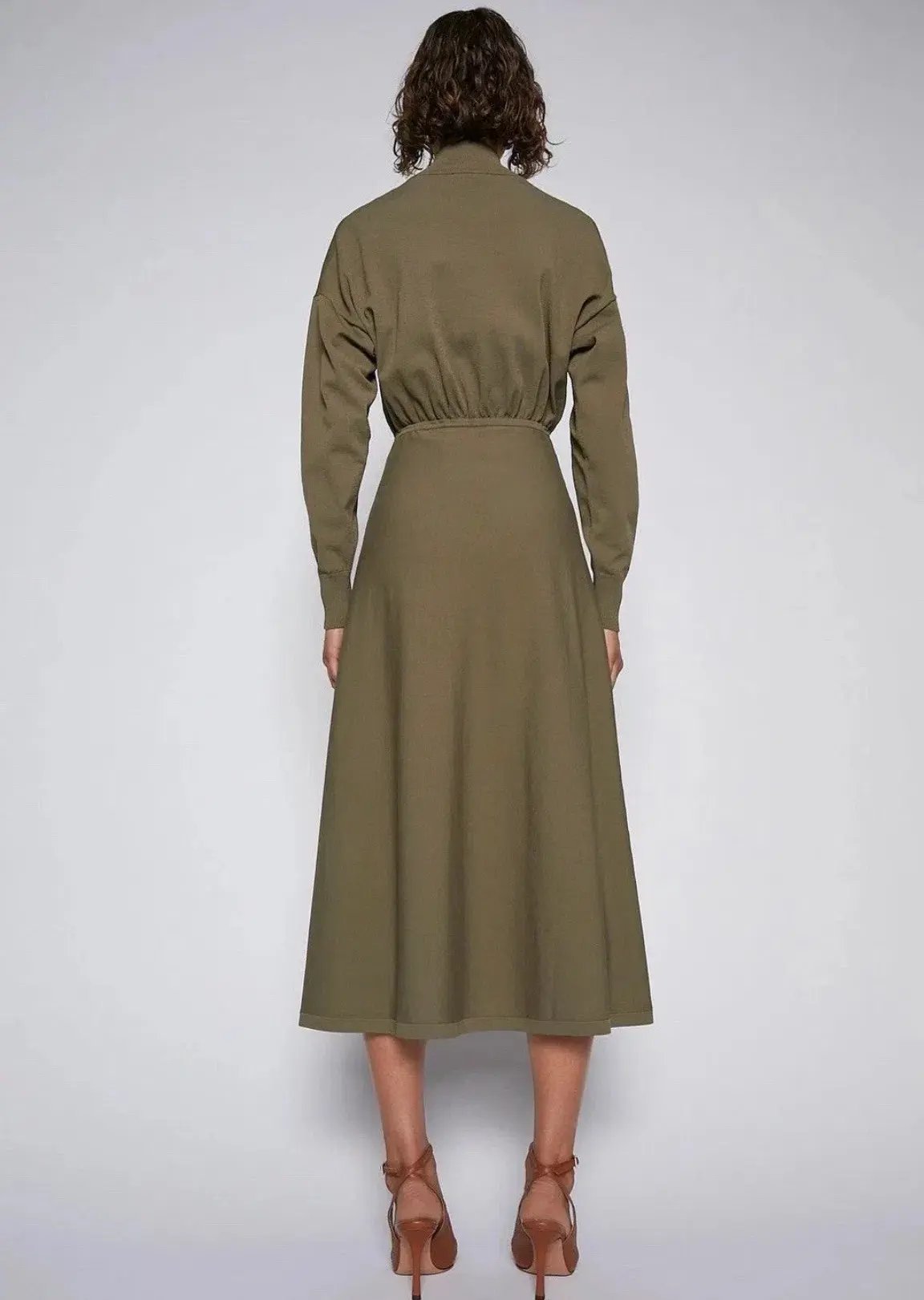 Scanlan Theodore Dress Polo Khaki Midi Size AU 12 photo 2