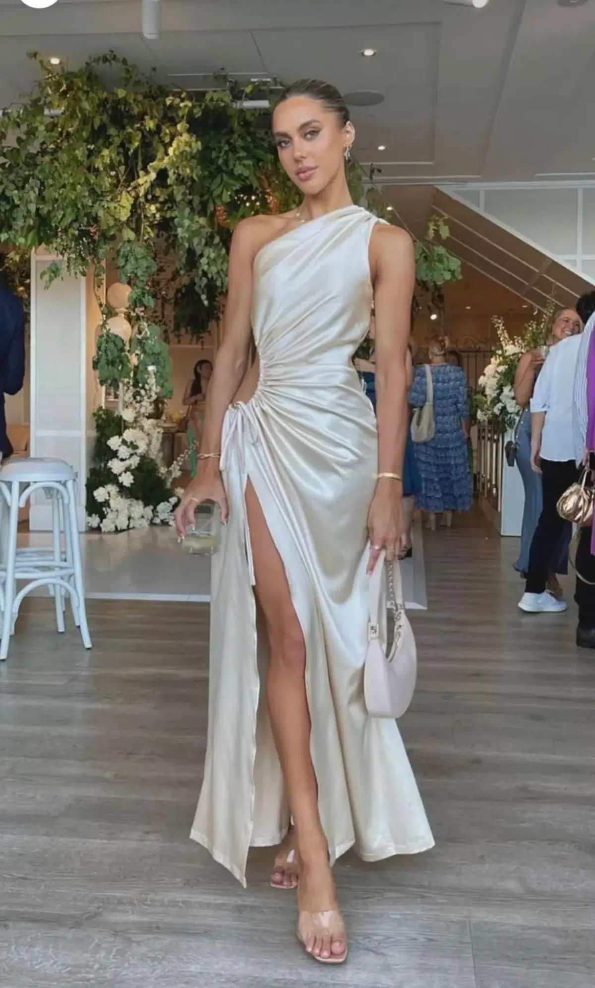 Sonya Moda Nour Ocean Pearl Dress in Gold Size 12 photo 2