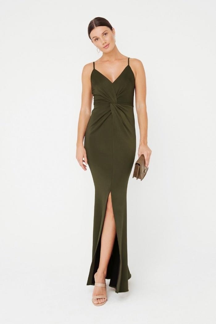 Sheike Gala Gown Khaki Size 8 photo 3