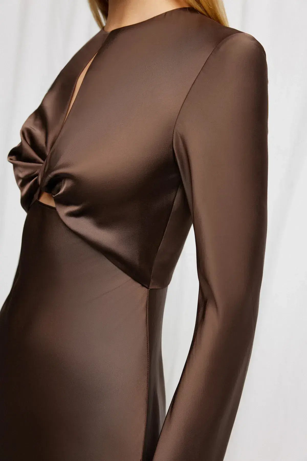 Significant Other Molly Satin Midi Dress Chocolate Size 12 photo 4