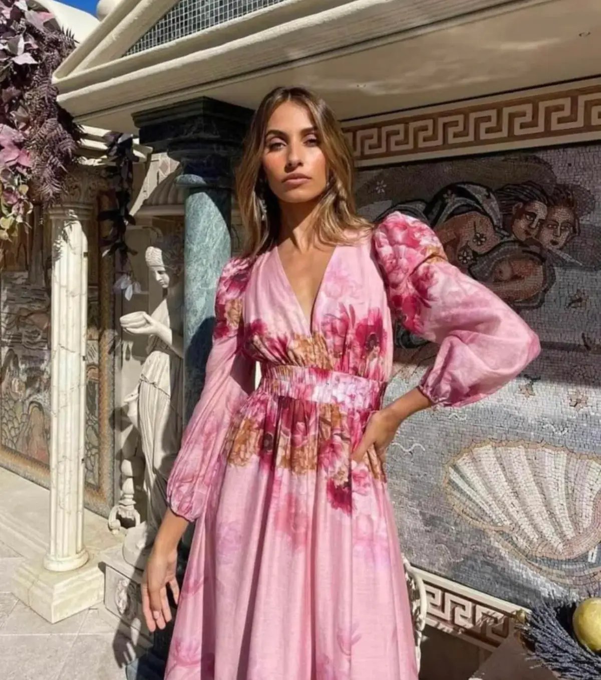 Sheike Swan Lake Maxi Dress Pink Floral  Size 16 photo 3