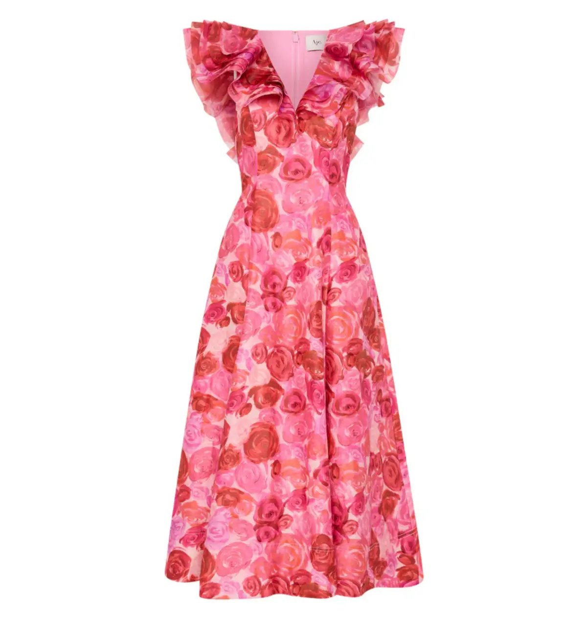 Aje Enchanted Plunge Midi Dress Misty rose Size AU 8 photo 5