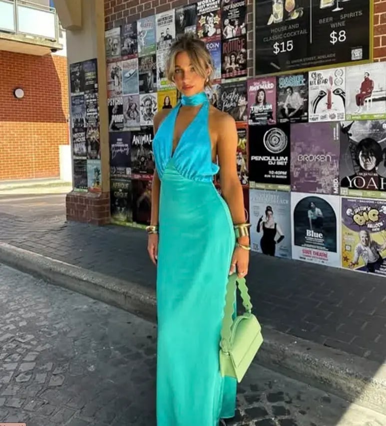 The Wolf Gang Oahu Slip Dress Aquamarine Size M / AU 10 photo 3