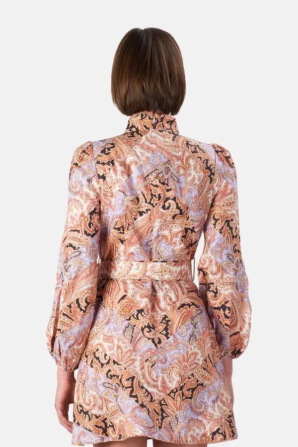 Zimmermann Botanica Chevron Mini Dress Print Size 2 / Au 12 photo 5