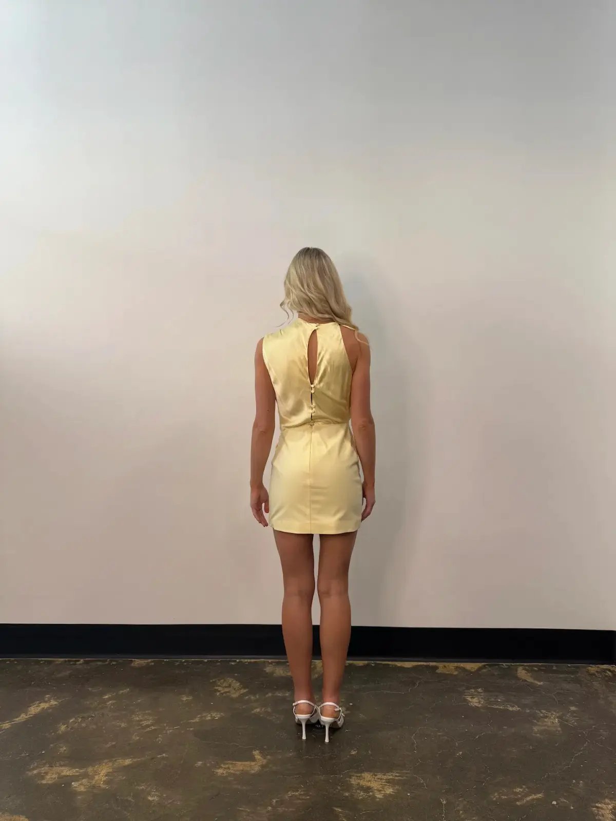 Shona Joy Dillon Cowl Mini Dress Yellow Sorbet Size 6 photo 5