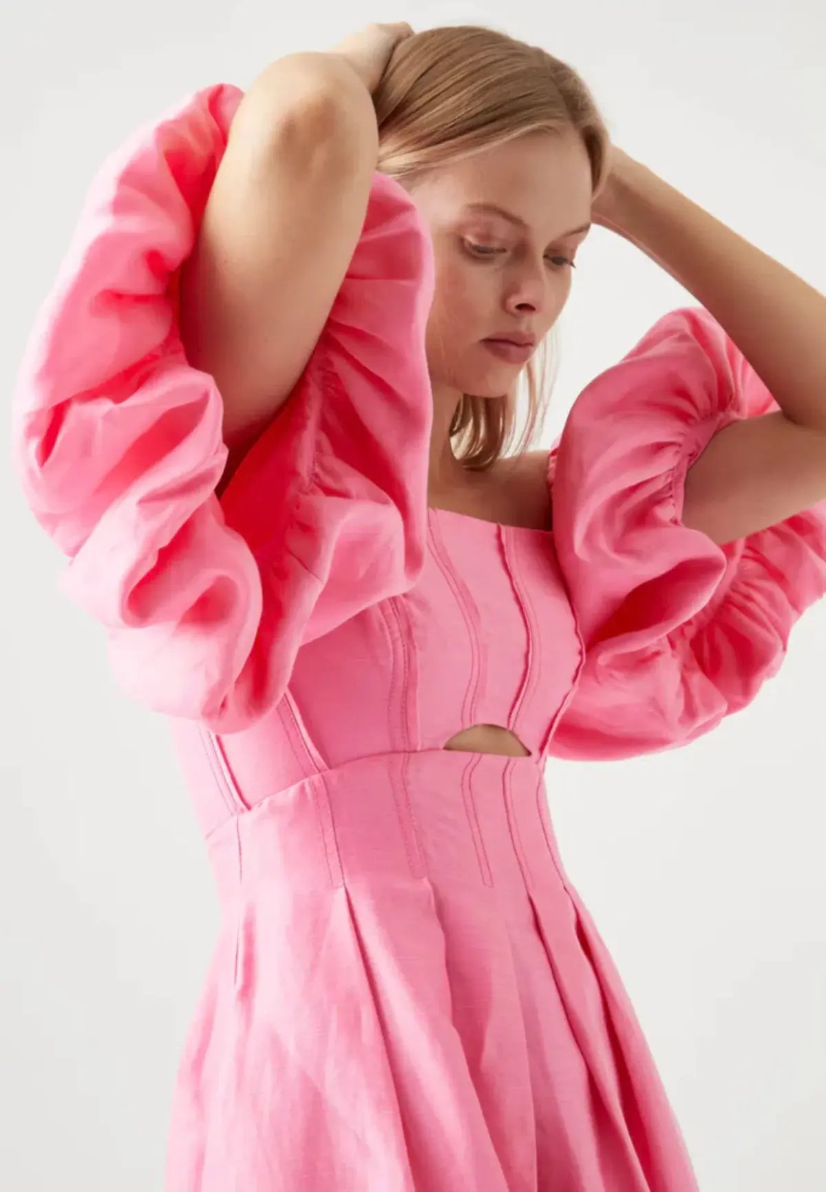 Aje Eugenie Off Shoulder Midi Dress Pink Size 10 photo 4
