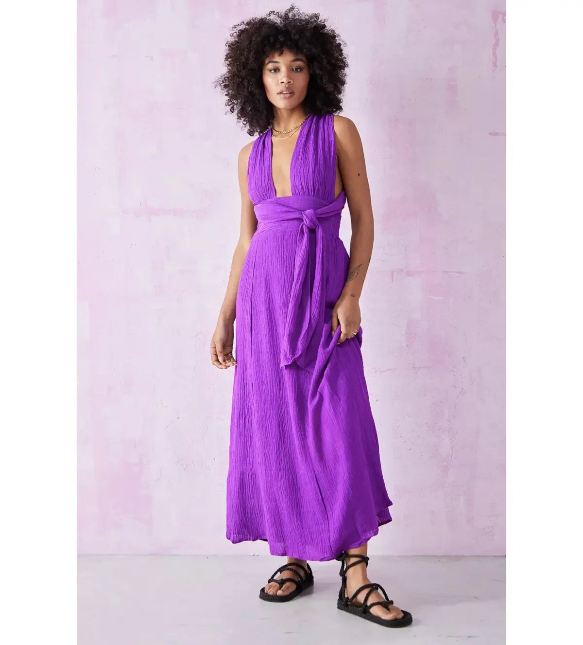 Faithfull The Brand Tropiques Maxi Dress Violet size 10 photo 2
