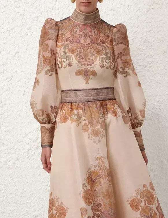 Zimmermann Illustration Bodice Top in Cream Paisley Size 2 / AU 12 photo 2