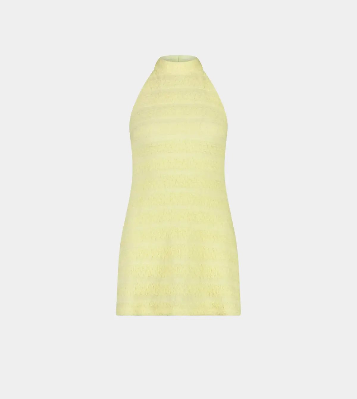 With Harper Lu Textured Halter Mini Dress in Lemon Yellow Size 8 photo 5