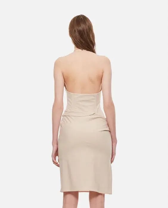 Jacquemus La Robe Hielo Asymmetric Dress Off White Size 10 photo 2