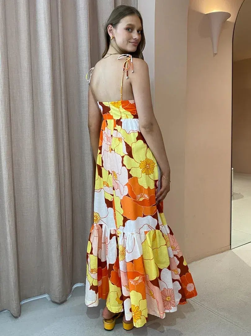 Steele Farida Dress Flower Power Print Size 10 photo 2