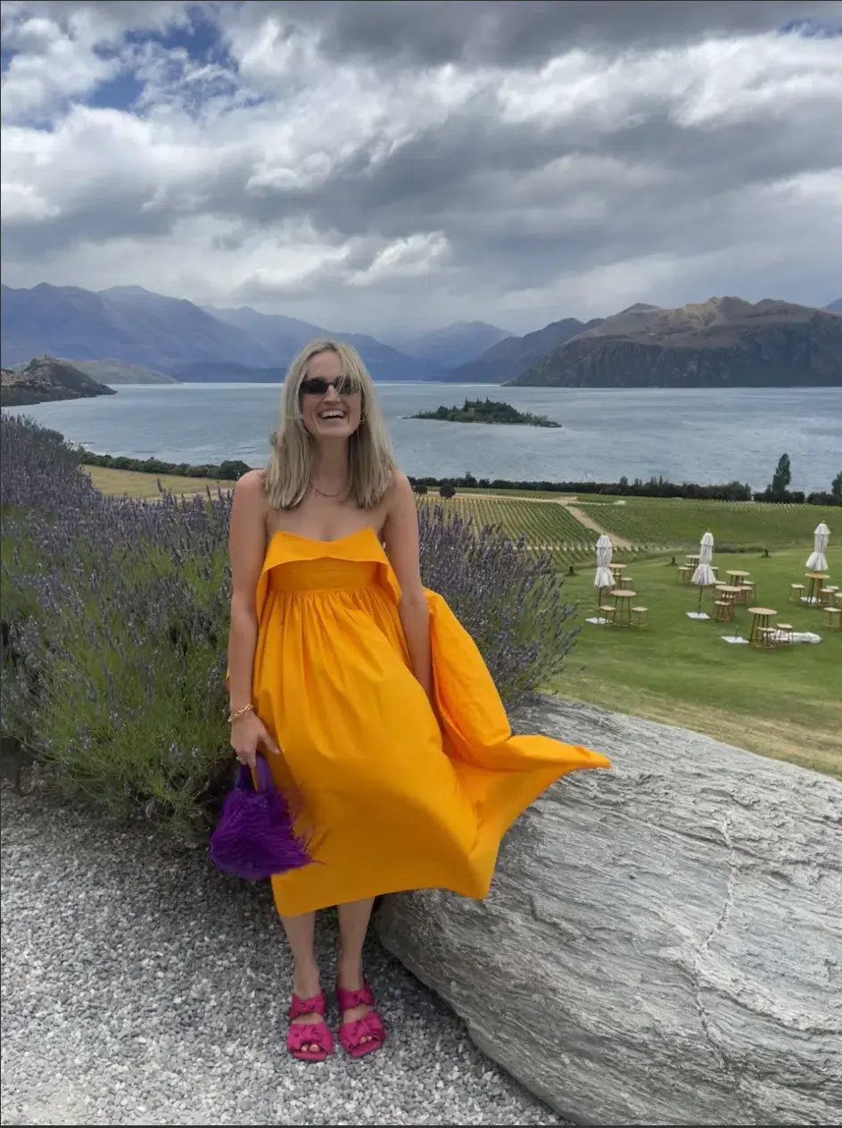 Cecilie Bahnsen Susa Midi Dress Orange Size AU 8 photo 4