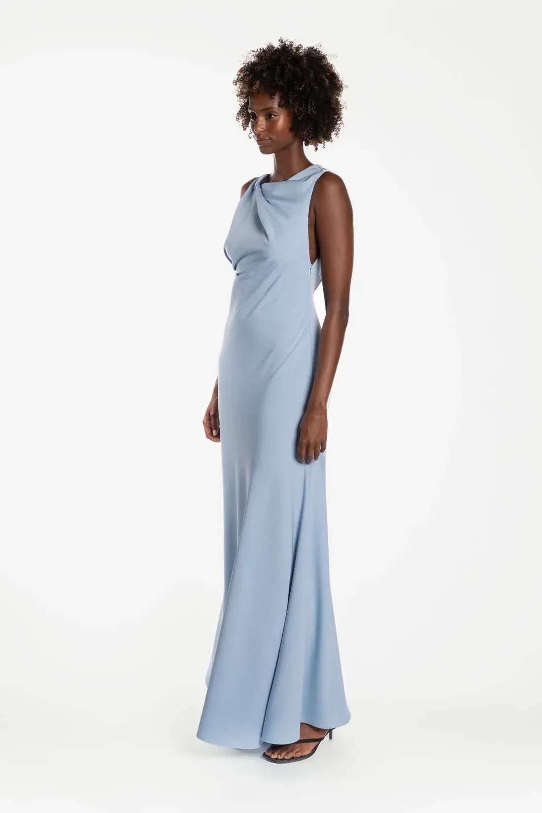 BARIANO Navy full length formal dress photo 25
