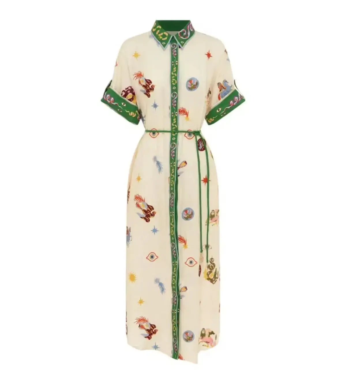 Alemais Seeker Embroidered Midi Shirt Dress Multi Print Size AU 10 photo 6
