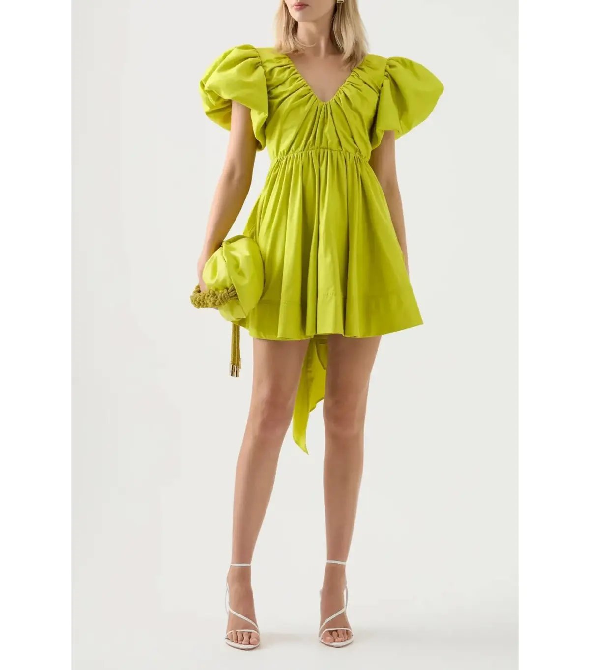 Aje Gretta Bow Back Mini Dress Green Size AU 6 photo 3