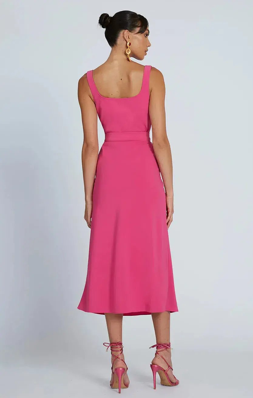 By Johnny Ora Midi Dress Pink Size 8 photo 2