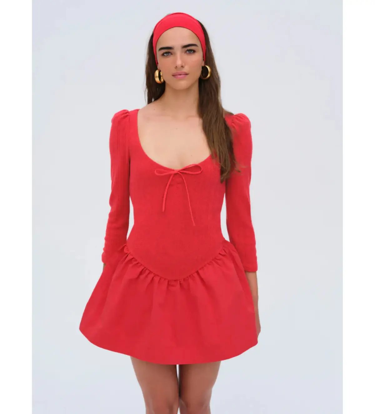 For Love and Lemons Pointelle Mini Dress Red Size S / AU 8 photo 3
