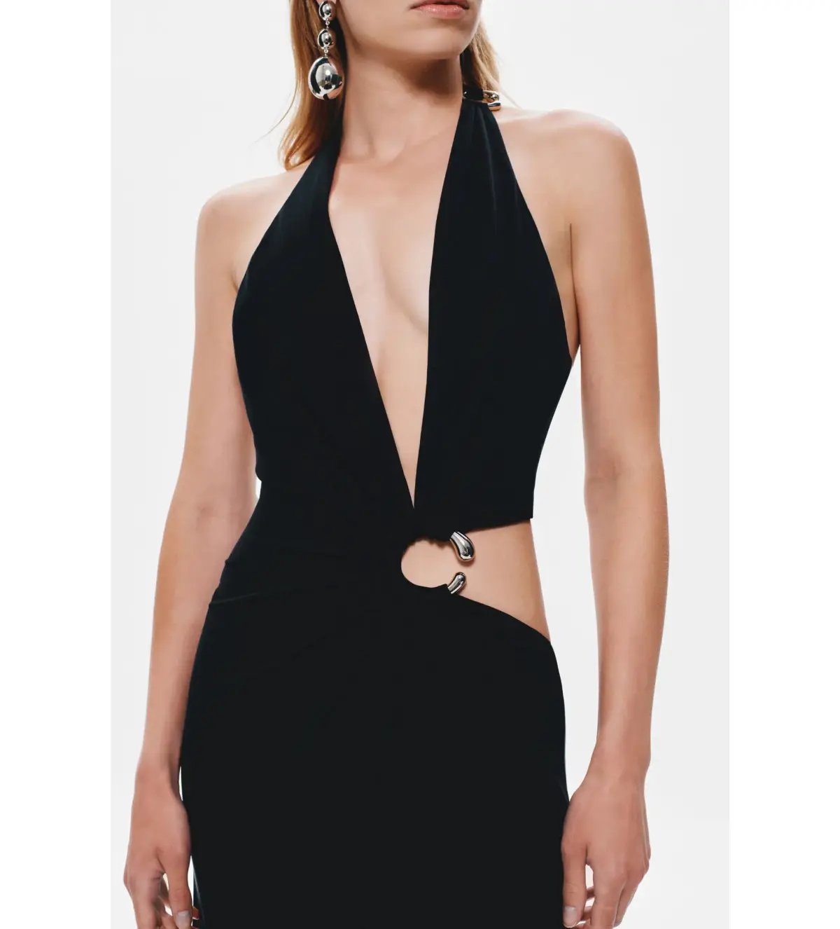 Misha Devon Cupro Maxi Dress in Black Size 8 photo 4