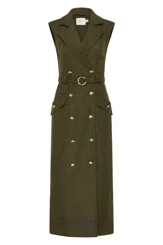 Aje  Blake Utility Midi Dress Khaki Size AU 14 photo 6
