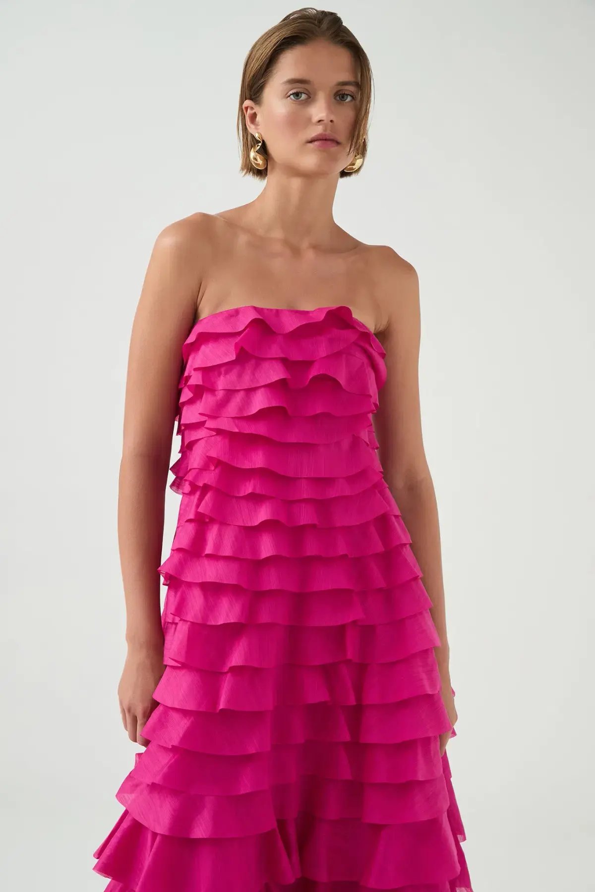Aje Fleur Pleated Gown Pink Size 6 photo 6