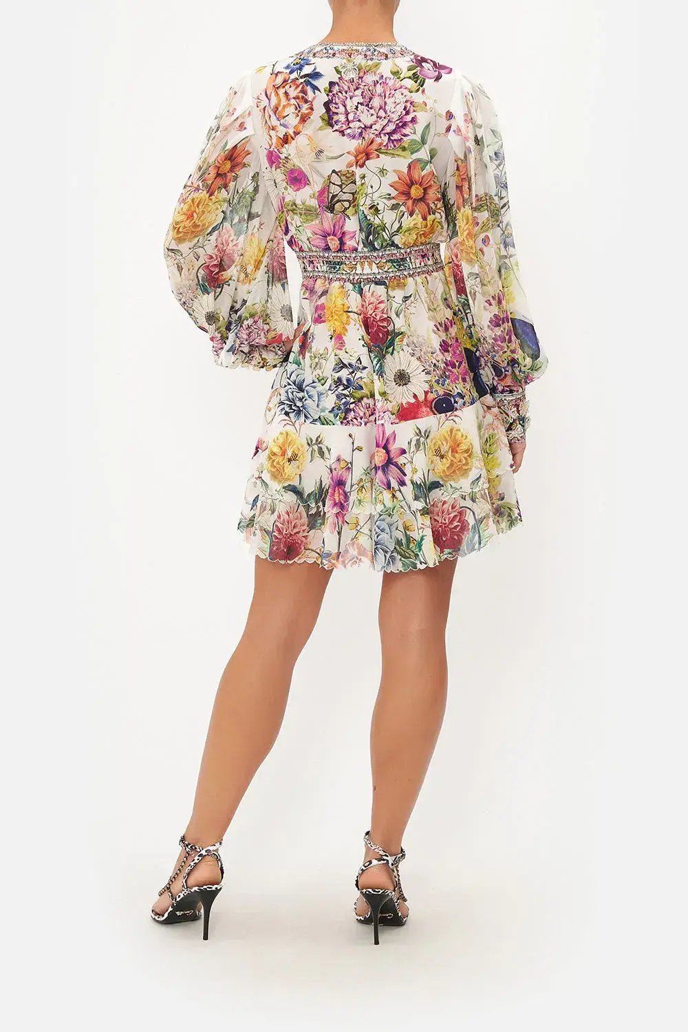 Camilla Button Front Frill Dress Queens Bee Hive Print Size 6 photo 3