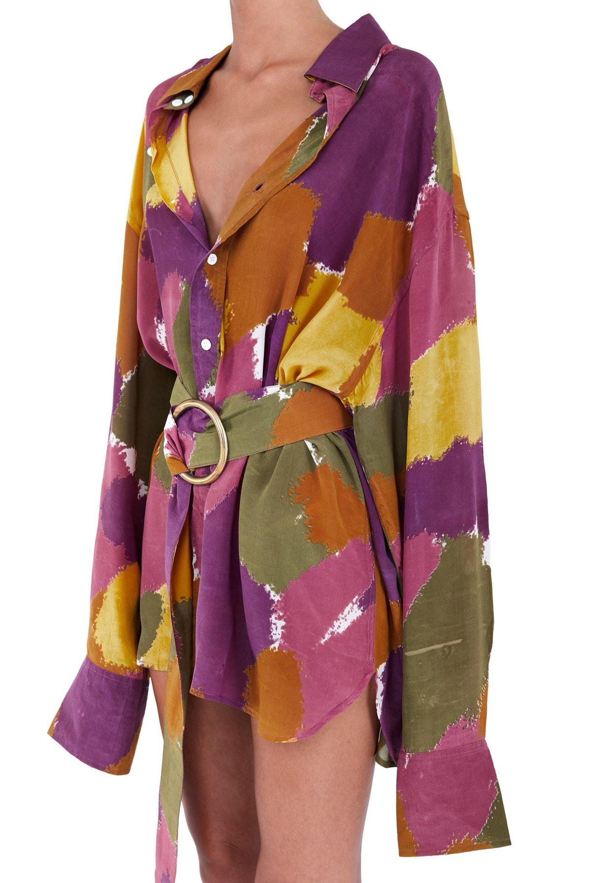 Bamba Titan Shirt Dress in Dry Brush Print Size M/L photo 2