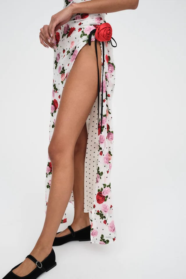 FOR LOVE & LEMONS MAYBELLE MAXI DRESS - WHITE MULTI photo 4