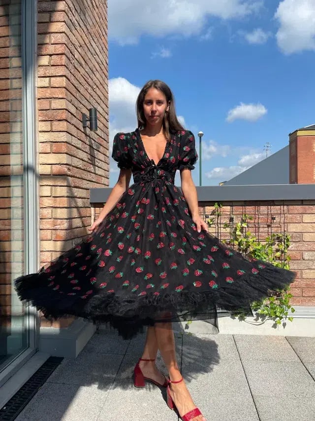 Lirika Matoshi Strawberry Dress Print Size 16 photo 2