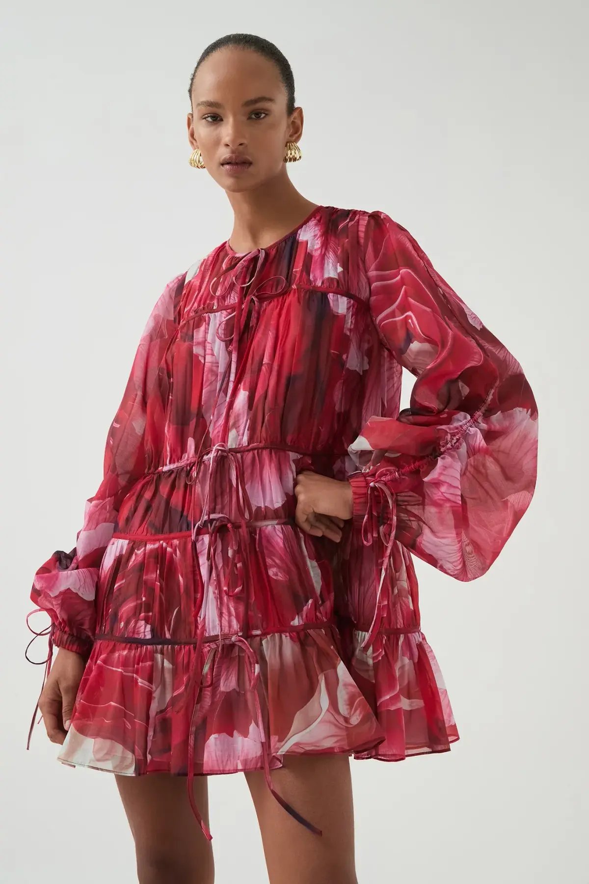 Aje Flora Mini Dress Prismatic Floral Red Size 6 / XS photo 2