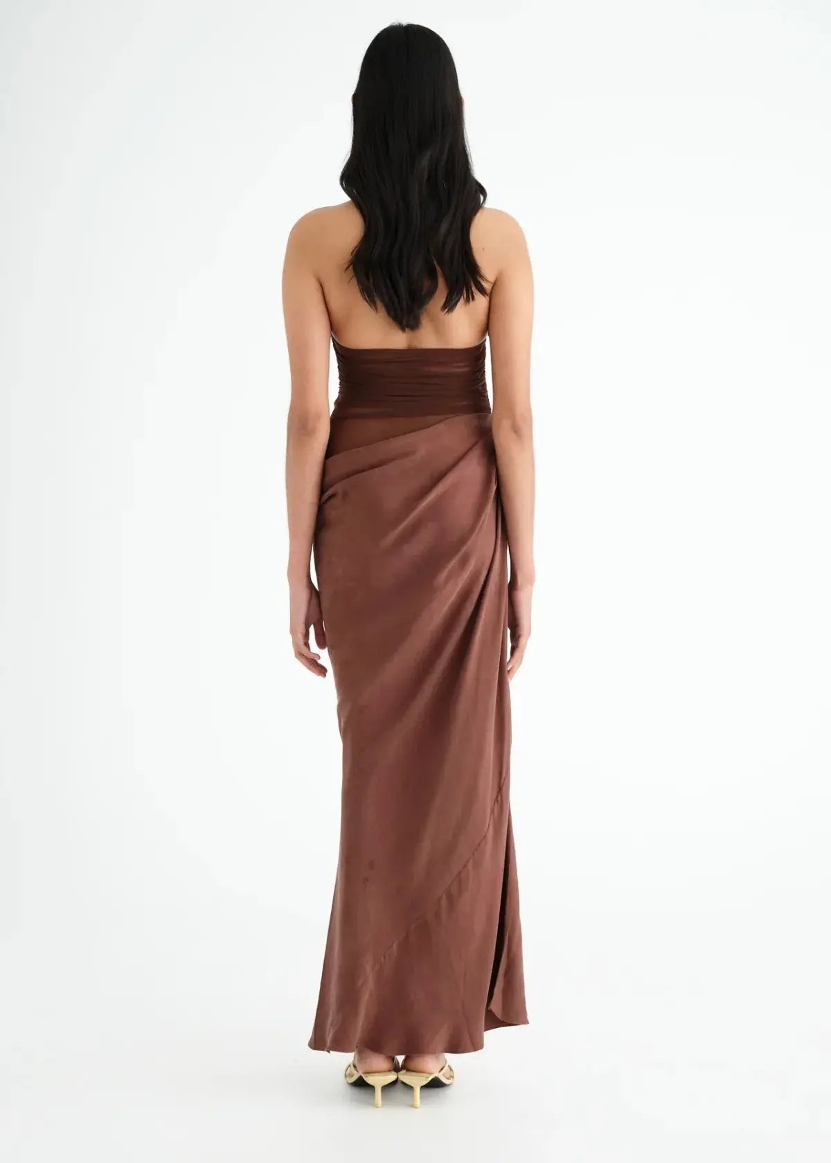 Benni Gina Maxi Dress Chocolate Brown Size 8 photo 3