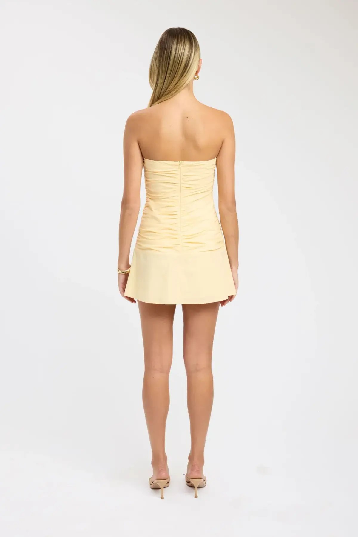 Kookai Romeo Strapless Mini Dress Butter Popcorn Size 8 photo 3