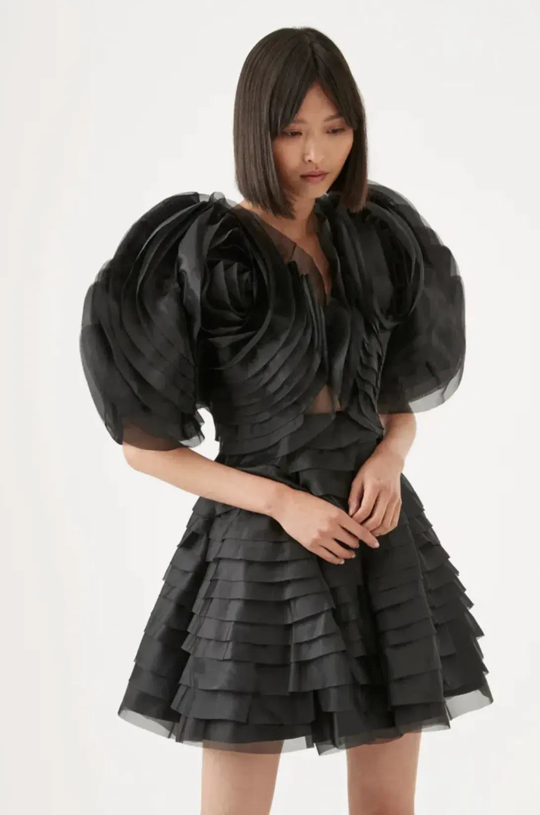 Aje Amour Ruffle Mini Dress Black Size 8 / S photo 4