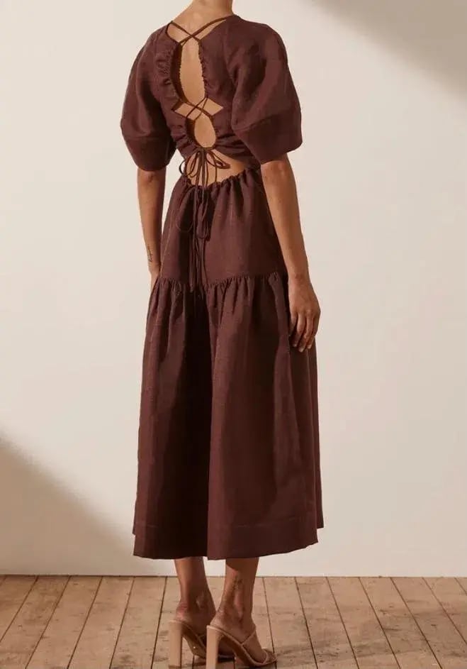 Shona Joy Open Back Midi Dress photo 5