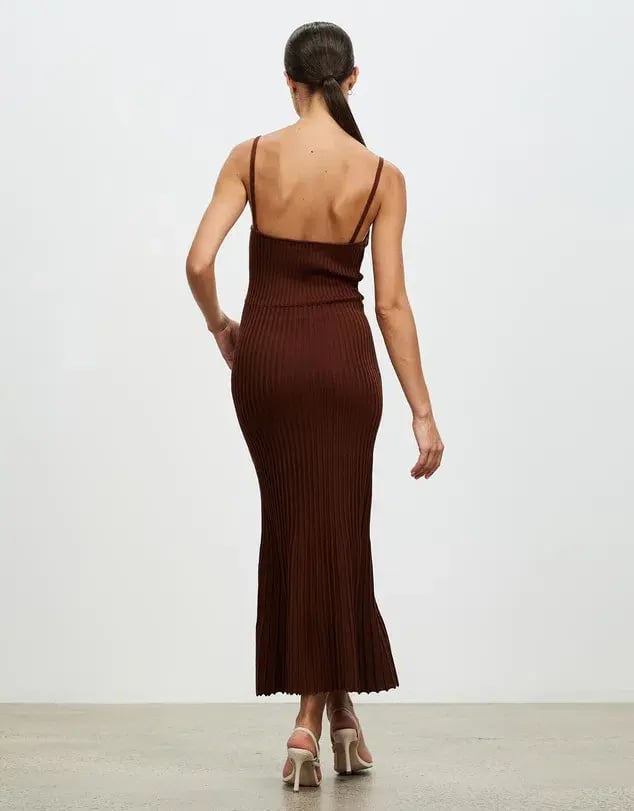 Lover Nina Midi Dress Brown Size 8 photo 3