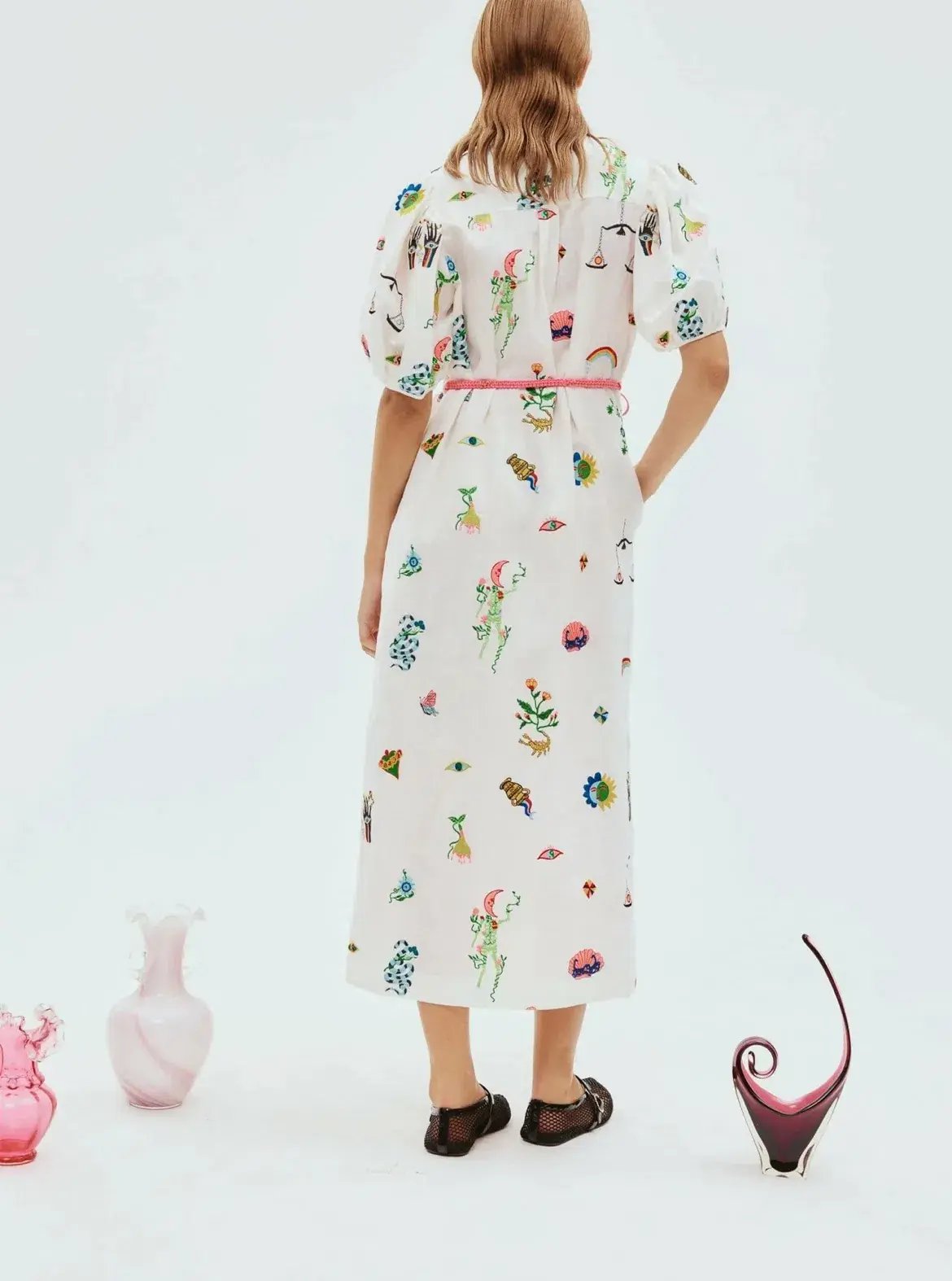 Alemais Atticus Embroidered Shirtdress White/Print Size 10 photo 5