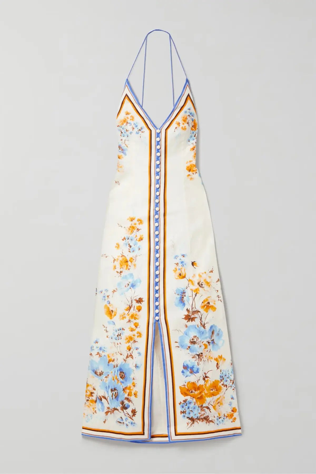 Zimmermann  Halcyon Printed Linen Midi Dress Floral Size 2 / AU 12 photo 3