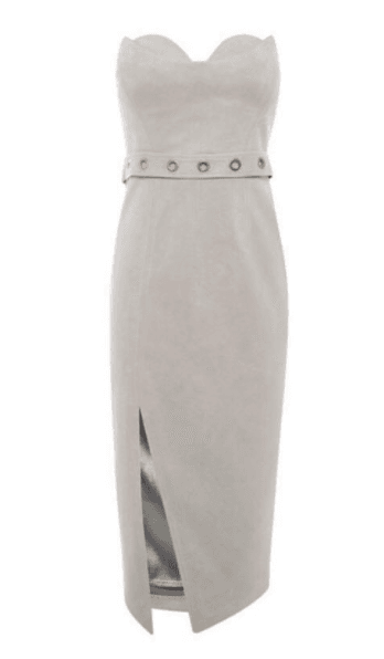 Sheike Strapless Grey Suede Dress Size 6 photo 2