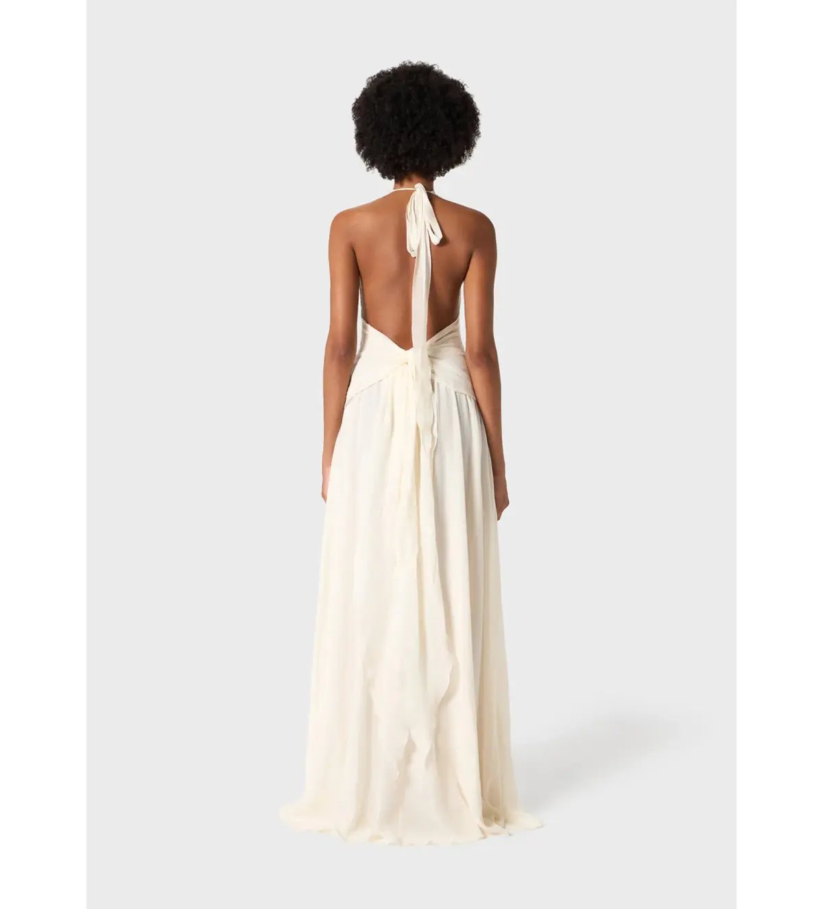 Blumarine Long Georgette Dress White Size 8 photo 2