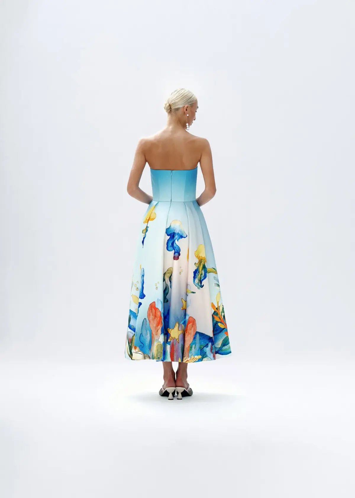 Justin Tong Aquarelle Midi Dress Multi Size 14 photo 7