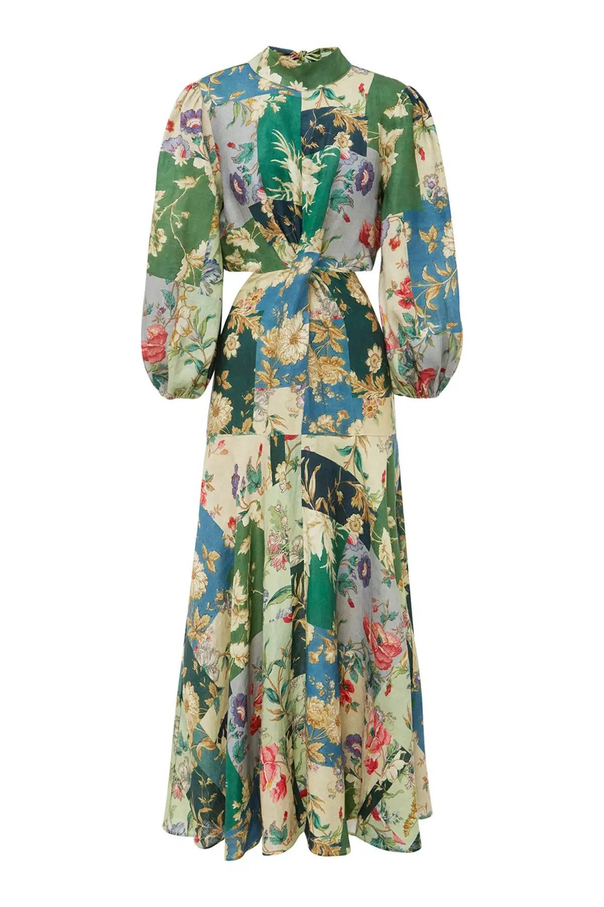 Loretta Patchwork Midi Dress Print Size 10 photo 4